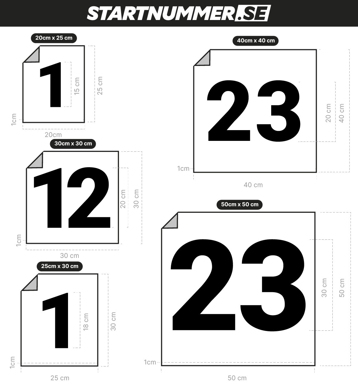 Startnummerkit cirkel (Siffra + Bakgrund)