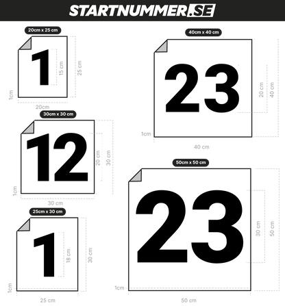 Startnummerkit cirkel (Siffra + Bakgrund)